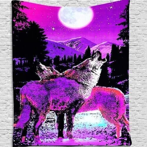 Hippie Hanging Wall Tapestry, Colorful Bohemian Psychedelic Blanket for Bedroom, Living Room, Sofa, Headboard, 37X29 Inch