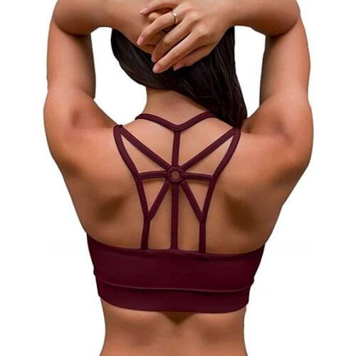New Professional Training Yoga Sports Brassiere Sexy Shock-Proof Gathered Fitness Sports Underwear Women
