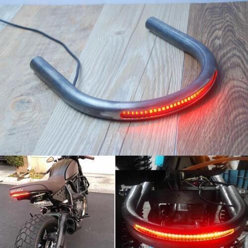 Motorcycle Seat Frame Hoop Loop Brat Style With Led Turn Signal Brake Light For Cafe Racer Modified Custom