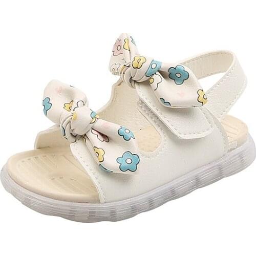 COZULMA Children Summer Sandals Size 21-30 Girls Bow Beach Shoes Baby Toddler Kids Soft Sole Princess Dress Sandals 1-6 Years