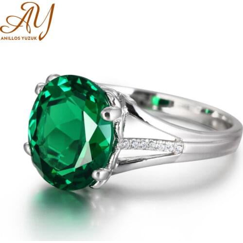 Anillos Yuzuk Silver 925 Jewelry Emerald Ring Silver 925 Women Zircon Natural Gemstone Rings Party Engagement Ring Fine Jewelry