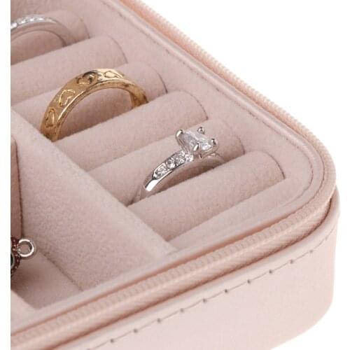 Jewelry Box Portable Storage Organizer Zipper Portable Women Display Travel Case