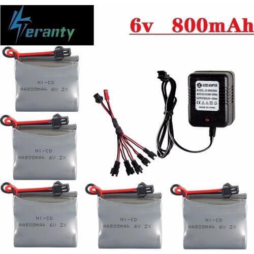 SM Plug) Ni-CD 6v 800mah Battery + USB Charger For Rc toys Cars Tanks Robots RC 2877 3831 Boats AA 6v Rechargeable Battery Pack