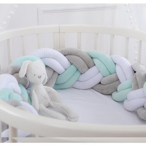 Nordic Baby Bed Bumper Kids Bed Crib Bumpers Infant Knotted Braid Protector Baby Bedding Set Cuna Para Bebe Baby Decoration Room