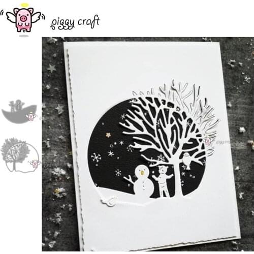 Piggy Craft metal cutting dies cut die mold Snowman boy circle frame Scrapbook paper craft knife mould blade punch stencils dies