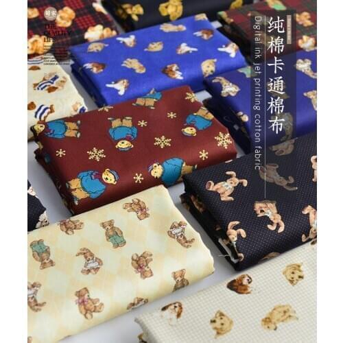 50cm * 145cm / Piece, Cartoon Animal Cotton Fabric, Clothing Shirt Pants Puppet Curtain Tablecloth Cloth, DIY Handmade Material