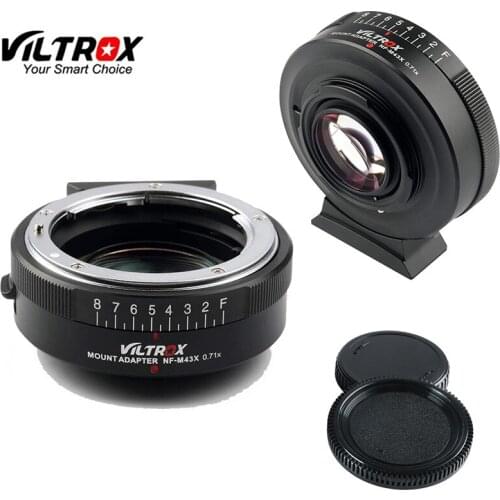 Viltrox NF-M43X Focal Reducer Speed Booster Adapter Turbo w/ Aperture for Nikon Lens to M4/3 GH85GK GH4 GH5GK GX7 GF7GK