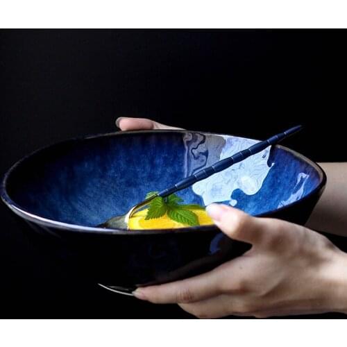 Japanese Ramen Bowl Creative Ceramic Soup Bowl Ceramic Personalized Instant Noodle Bowl Fruit Salad Bowl