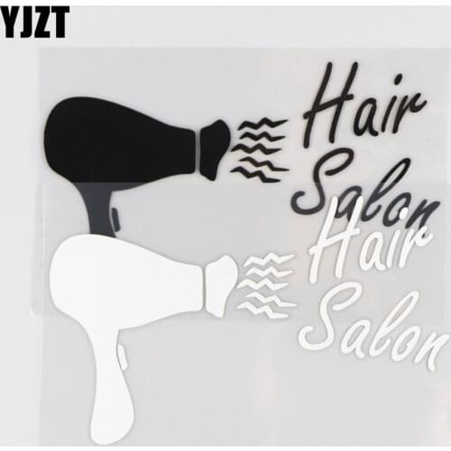 YJZT 15.3×9.7CM Funny Cartoon Hair Salon Car Sticker Vinyl Decal Modern Pattern Black/Silver 4C-0540