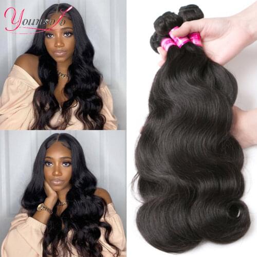 Body Wave 4 Bundles Brazilian Hair Weave Bundles 100% Remy Human Hair Weave Bundles Natural Color Hair Extension Younsolo Hair