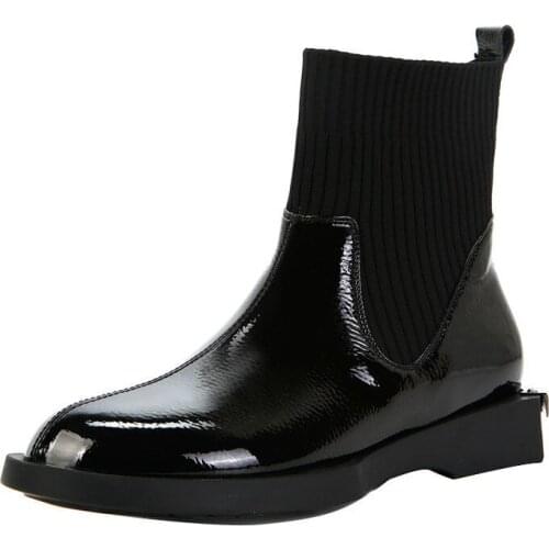 Rock Shoes Woman Lolita Boots Mid-Calf Booties Women Luxury Designer Boots-women Low Heels booties Round Toe Short Mid