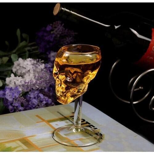 1pcs Wine Glass Beer Cup Bottle Glass Skull Red Wine Tumbler Glasses Cups Reusable Transparent Fruit Juice Beer Cocktail Cup