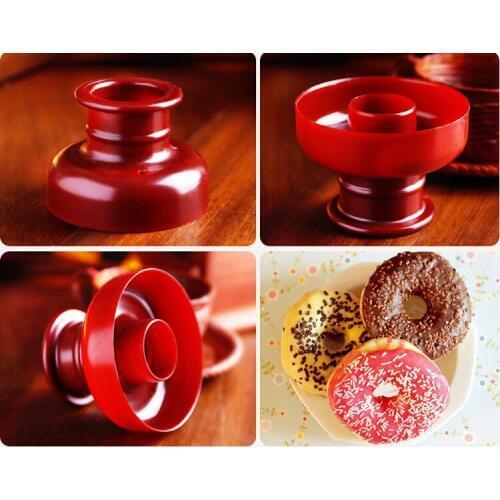 1PC New DIY Donuts Maker Mold Food Grade Plastic Doughnuts Maker Cutter Fondant Cake Bread Desserts Bakery Mould LB 109