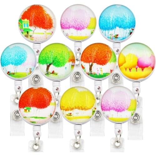 10PC Lot Tree House ID Retractable Badge Holder with Alligator Clip Retractable Cord ID Badge Reel 24 Inch