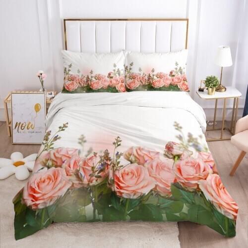 3D Flower Design Duvet Cover Set Bedding Sets Comforter Case and Pillowcase Full Twin Single Double Size Home Textile