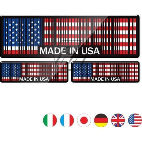 3D Bar Code Sticker Made In USA UK Italy Germany Motorcycle Tank Pad Decal Stickers