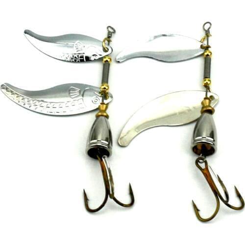 5pcs 9cm 10.5g Metal Spoon Fishing Lure Blade Artificial Spinnerbait With Feather Hooks Sequin Leurre Peche Pike Fishing Bait