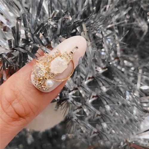 5pcs/lot 3D Red/Purple/White/Black/Green Alloy Nail Art Crystal metal manicure nail accessories DIY Nail Decoration Nail charms