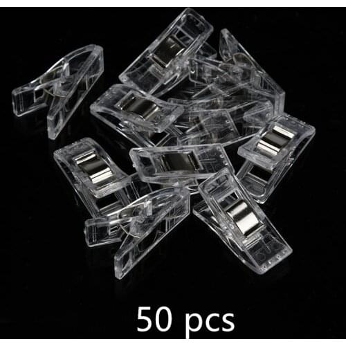 50 PCS Clear Sewing Craft Quilt Binding Plastic Clips Clamps Pack For Patchwork Craft Sewing Knitting Clips Home Office Supply