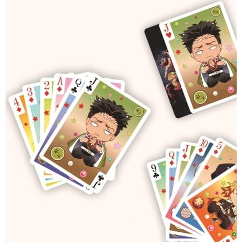 54 Sheets/box Anime Demon Slayer Poker Cards Kimetsu No Yaiba Tanjirou Nezuko Game Collection Cartoons Playing Card Toys Cosplay