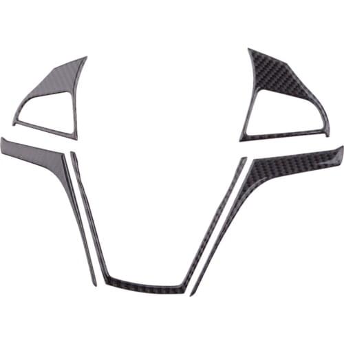 1 Set Black Carbon Fiber Steering Wheel Cover Sticker Trim Fit for Chevrolet Camaro 2013 2014 2015 Car Decoration