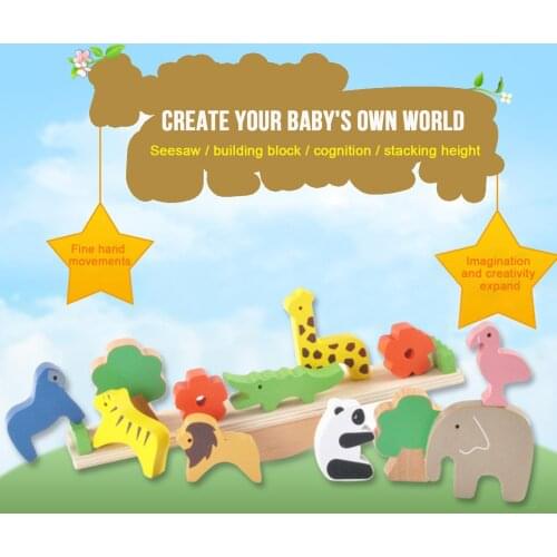 Childrens Puzzle games Toy Wooden Forest Animal Stacked Balance Toys Babies Montessori Early Learning Parenting Wooden Games