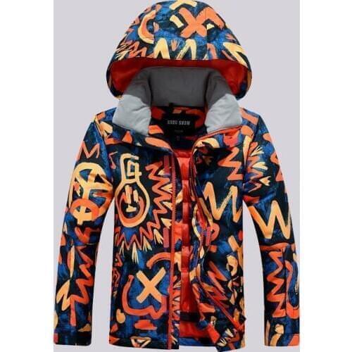 GSOU SNOW Double Single Board Childrens Ski Suit Outdoor Windproof Waterproof Breathable Warm Ski Jacket For Boys Size XS-M