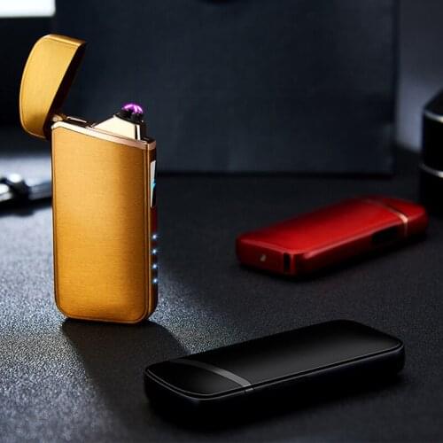 Double Arc Creative New Rechargeable Electronic Lighter Eletric Dual Arc Lighter Usb Windproof Plasma Lighter Smoke Accesoires