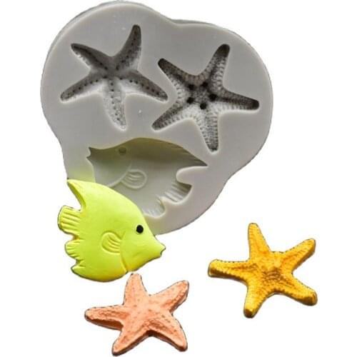 Starfish Clown Fish Molding Mold Cake Chocolate Fondant Decoration Tool Kitchen Baking Mould K123