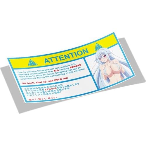 Personality Car Sticker for Chidorigafuchi Aine Hybrid X Heart Warning Slap Stickers Anime Vinyl Window Decal Apply To Car Door