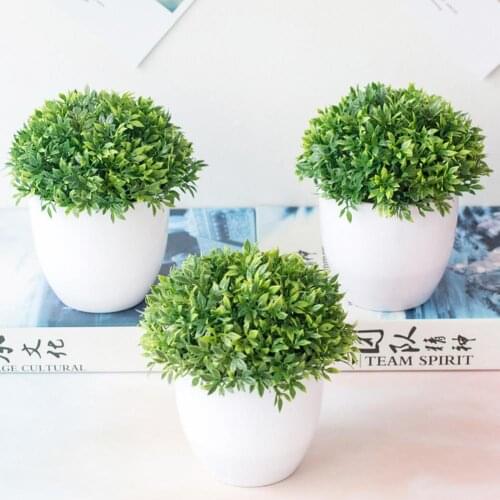 Artificial Plants Potted Bonsai Green Small Tree Plants Fake Flowers Potted Ornaments for Home Garden Decor Party Hotel Decor