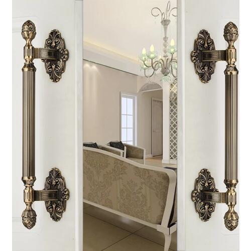 Free shipping KTV bronze handle European palace wood door handle New glass door pulls Villa door handle Artificial solid handles