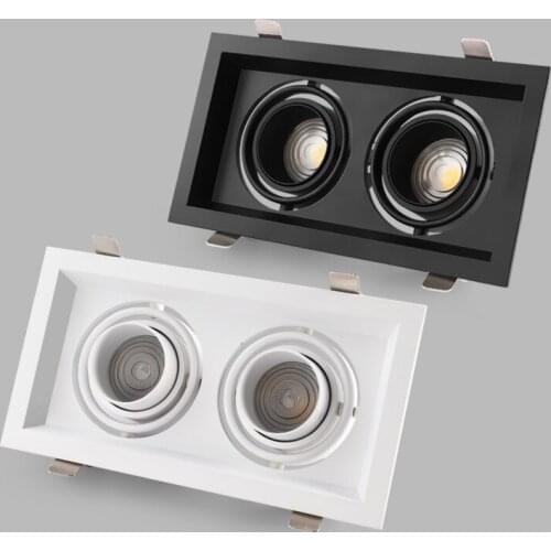 15°-60° Freely Adjustable Light-emitting Angle LED COB Downlight Square Dimmable 7W 24W White Ceiling Spot Lamp Indoor lighting