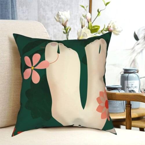 Garden Summer Relaxation Flowers Pillowcase Soft Polyester Cushion Cover Decorative Mid Century Pillow Case Cover Home 40*40cm
