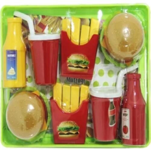 Tray Hamburger Set Toy Chef Kitchen Food Set Gift Girls Male Child Toy