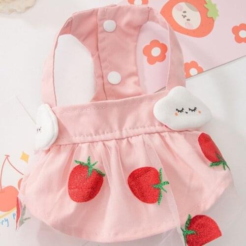 Cute Three-dimensional Cloud Strawberry Net Gauze Skirt Pet Dog Clothes For Small Dogs Cat Puppy Summer Dress Clothing Chihuahua