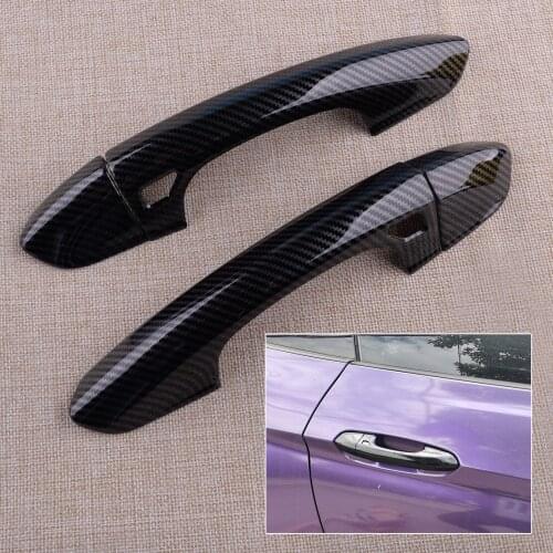 Car ABS Door Handle Cover Trim Carbon Fiber Style Fit for Ford Mustang 2020 2019 2018 2017 2016 2015