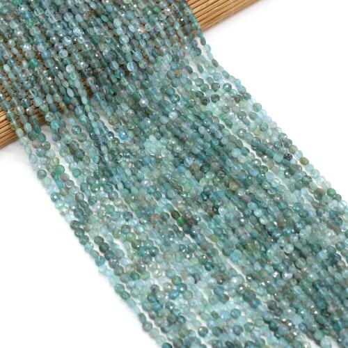 Natural Semi-Precious Stones Beaded Fine Oblate Section Light Apatite Beads for Jewelry Making DIY Bracelet Necklace Accessories