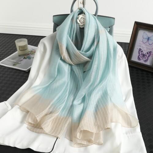 New 2020 Stripe Scarf Hijab Winter Silk Wool Scarves Women Fashion Warm Long Shawl Bandana Foulard Pashmina Poncho
