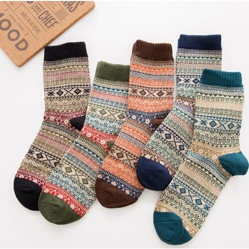 New Arrivals Spring Winter Wool Cotton Socks Women Keep Warm New Years Socks Warm Socks Fashion Ethnic Style Socks Men Gift