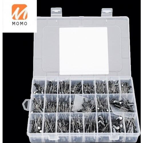 NEW 500PCS Electrolytic Capacitors Kit with Assortment Box 0.1UF-1000UF 24 Values 16V-50V Aluminum Passive Components Supply