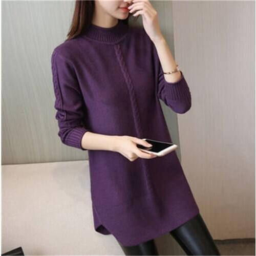 2020 Autumn Winter Long Sweater Knitwear Warm Womens Pullover O neck Thicken Plus velvet Female Soft Knit Sweater Plus size 4XL