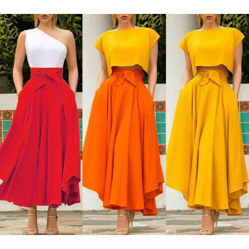 Autumn Winter elegant high waist women long skirt solid Pleated faldas mujer female solid loose jupe femme saia longa