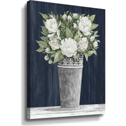 HD Prints Home Decor White Flowers Vase Leaf Beautiful Painting Poster Wall Art Canvas Modular No Frame Pictures For Living Room