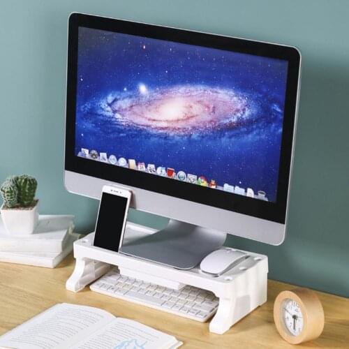 Computer Monitor Stand Riser with Storage Drawer Phone Holder Desktop Shelf Rack