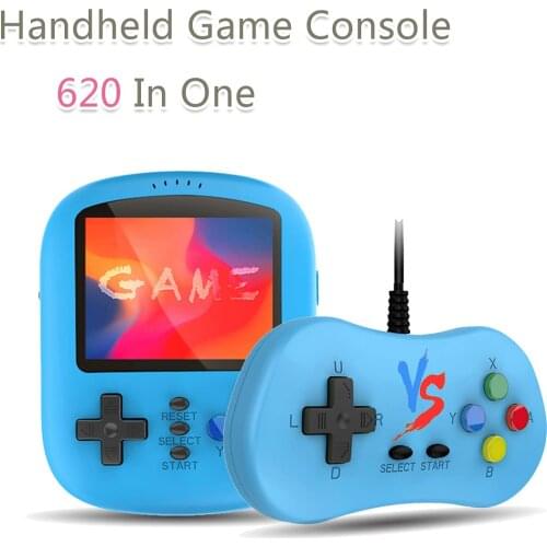 Handheld retro mini game console with 620 classic FC games 2.8-inch LCD color screen can be connected to TV and two players
