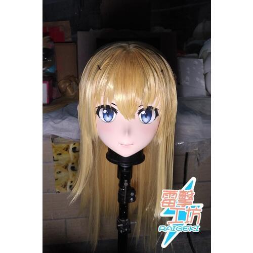 RAIGEKI MAKS 33) Resin 3/4 Head Female/Girl Kigurumi Anime Cosplay Masks Crossdress Japan Role Lolita Crossdresser DOLL BJD Cos
