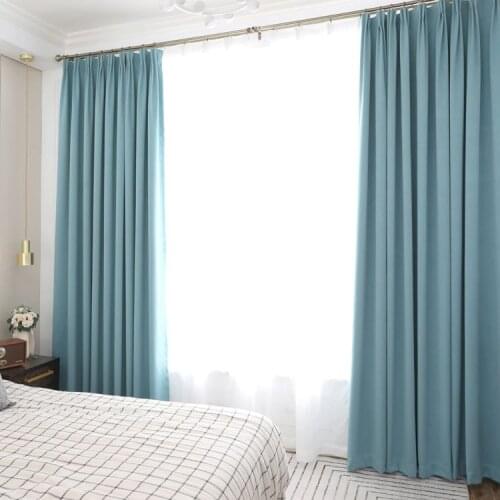 Three layers Solid Blackout Curtain For bedroom Home Decor Darpes Faux linen Curtains for living room Customized