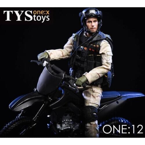 TYSTOYS 1/12 Scale Off-road Motorcycle 18DT05 Mini Car Model Soldier Figure Toys without the doll
