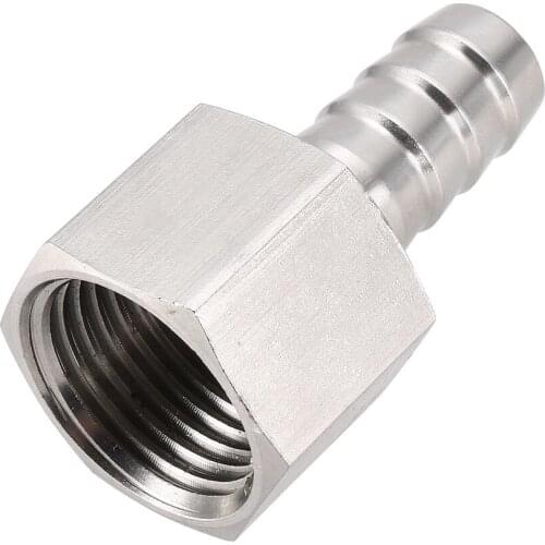 Uxcell 2Pcs Stainless Steel Barb Hose Fitting Connector Adapter 12mm Barbed X G1/2 Female Pipe for Home Garden DIY